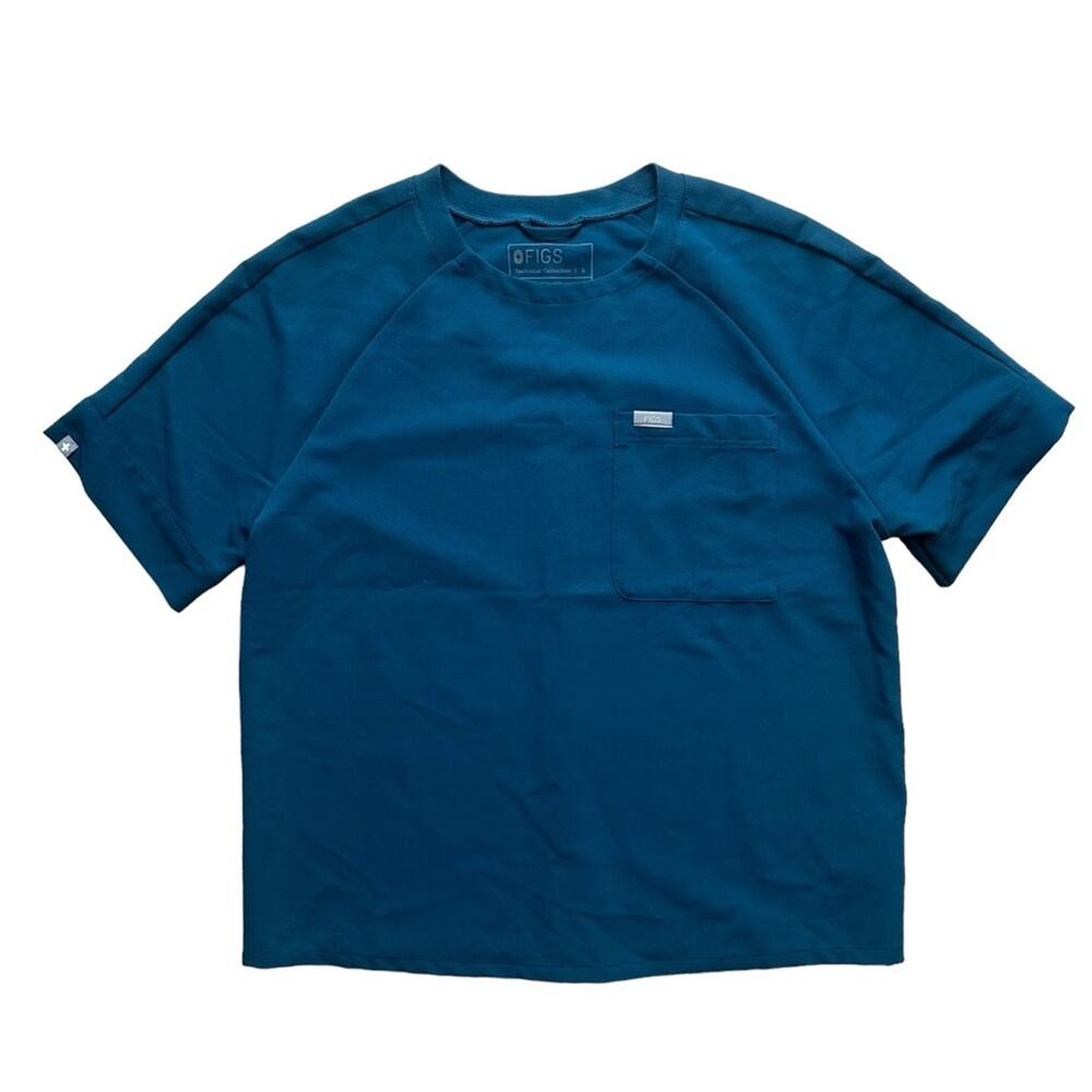 Figs Kaumba Raglan Scrub Top Caribbean Blue Size Small - Picture 4 of 9